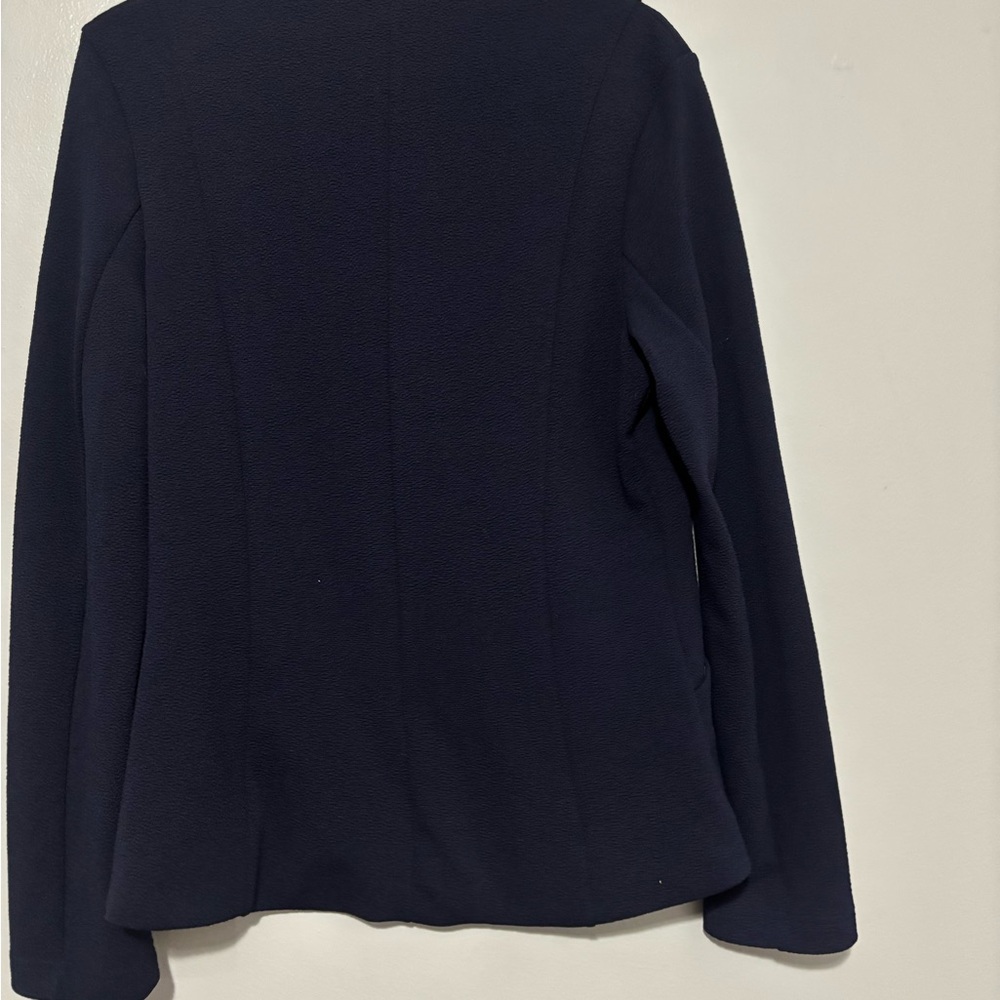 Betabrand Women's Navy Blazer with Purple Interior - Picture 4 of 4